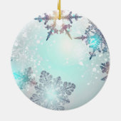 Aangepaste EMT Ice Blue Snowflake Keramisch Ornament (Achterkant)