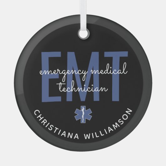 Aangepaste EMT-noodtechnicus Glas Ornament (Voorkant)