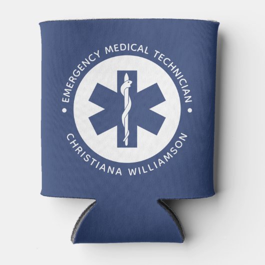 Aangepaste EMT Symbool Medische technicus Blikjeskoeler (Voorkant)