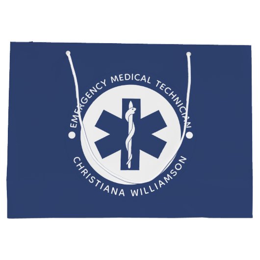 Aangepaste EMT Symbool Medische technicus Groot Cadeauzakje (Achterkant)