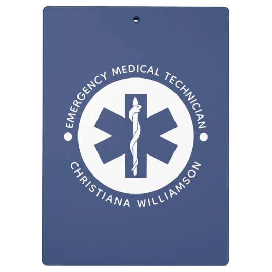 Aangepaste EMT Symbool Medische technicus Klembord (Achterkant)