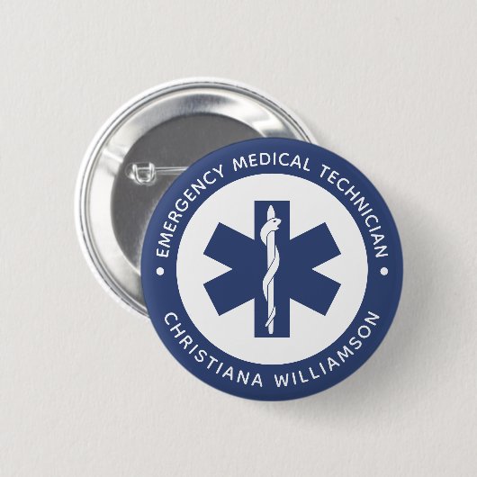Aangepaste EMT Symbool Medische technicus Ronde Button 5,7 Cm (Voorkant /achterkant)