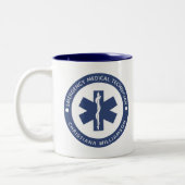 Aangepaste EMT Symbool Medische technicus Tweekleurige Koffiemok (Links)