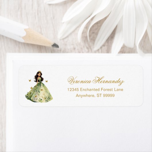 Aangepaste Enchanted Forest Quinceanera Adresetike Etiket (Insitu)