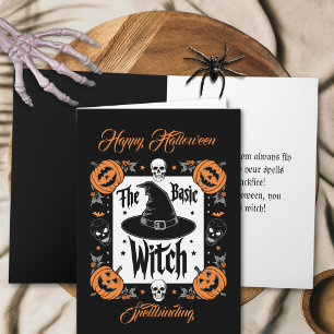 Aangepaste enge pompoen Spooky Basic Witch Hallowe Kaart
