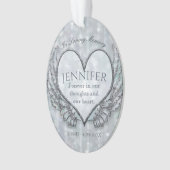 Aangepaste engel hart en vleugels Memorial Ornament (voorkant)