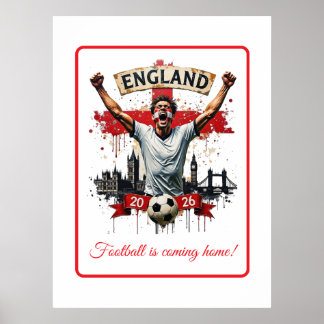 Aangepaste Engeland Nationaal Voetbalelftal Vierin Poster