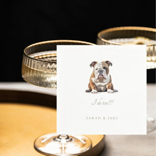 Aangepaste Engels Bulldog Pet bruiloft servetten
