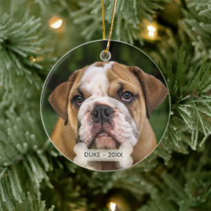Aangepaste Engelse Bulldog Hond Foto Keramisch Ornament