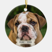 Aangepaste Engelse Bulldog Hond Foto Keramisch Ornament (Voorkant)