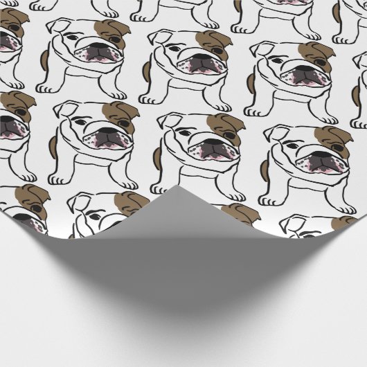 Aangepaste Engelse Bulldog Puppy Cadeaupapier (Hoek)