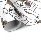 Aangepaste Engelse Bulldog Puppy Cadeaupapier (Rol Hoek)