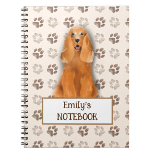 Aangepaste Engelse Cocker Spaniel Notitieboek Scha