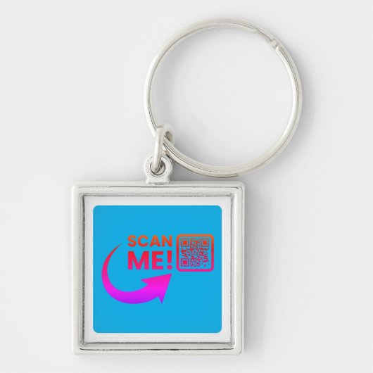 Aangepaste enkelzijdige QR-code aluminium Sleutelhanger (Voorkant)