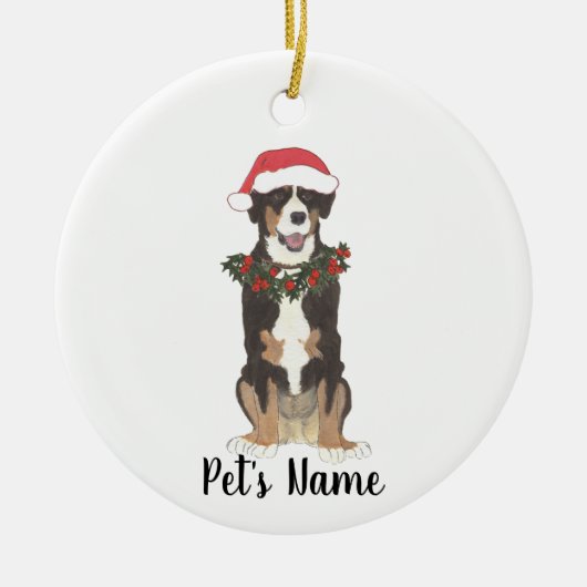 Aangepaste Entlebucher Mountain Dog Keramisch Ornament (Voorkant)