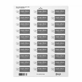 Aangepaste envelop voor grijs monogram retouradres etiket (Full Sheet)