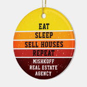 Aangepaste Estate Eat Sleep Herhalen Keramisch Ornament (Links)