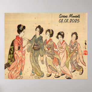 Aangepaste  esthetische Japan Kimono Wall Art Poster