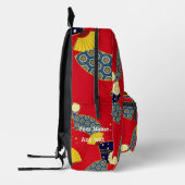 Aangepaste esthetische Japans  Patroon Rood Bedrukte Rugzak (Links)