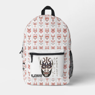 Aangepaste Esthetische Japanse Kabuki Art Bedrukte Rugzak