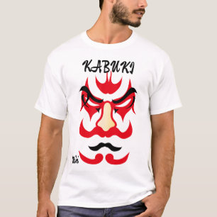 Aangepaste esthetische Japanse Kabuki Art Red T-shirt