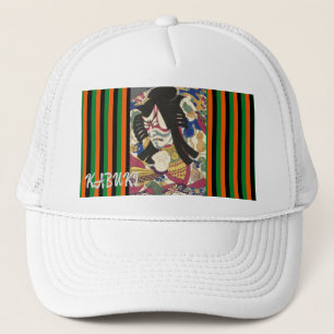 Aangepaste esthetische Japanse kabuki strepen Trucker Pet
