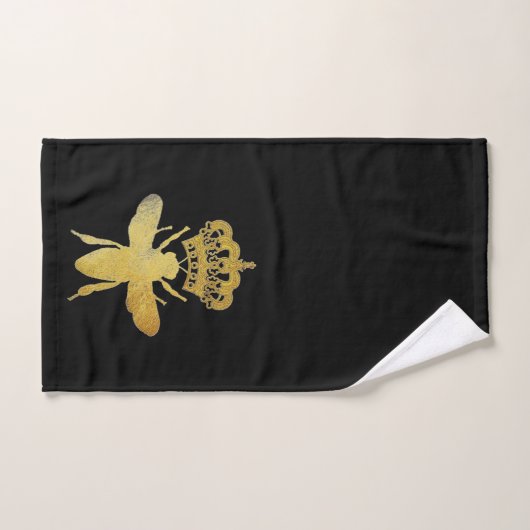 Aangepaste esthetische KONINGEEN BEE Gold- en zwar Bad Handdoek (Handdoek)