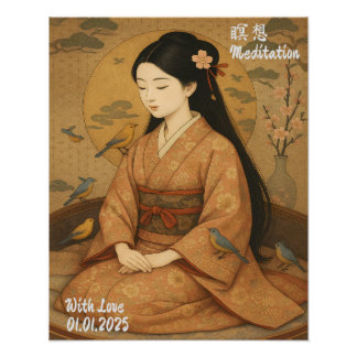 Aangepaste Esthetische Zen Meditatie Mindful Art Foto Afdruk