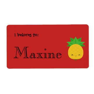 Aangepaste etiketten op Bright rode zoete anananas