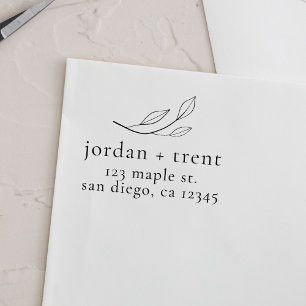 Aangepaste Eucalyptus hout retour adres stempel