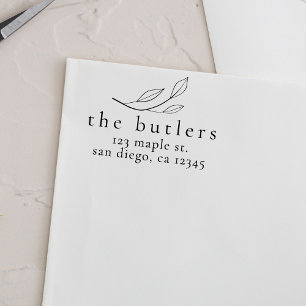 Aangepaste Eucalyptus hout retour adres stempel