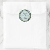 aangepaste Eucalyptus Krans, Wedding Favoriete Sti Ronde Sticker (Tas)