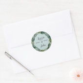 aangepaste Eucalyptus Krans, Wedding Favoriete Sti Ronde Sticker (Envelop)