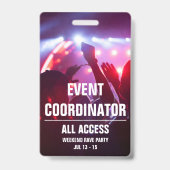 Aangepaste evenementencoördinator All Access-conce Badge (Achterkant)