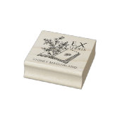 Aangepaste Ex Libris  Bloemenboek Rubberstempel (Stempel)