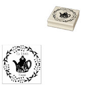 Aangepaste Ex Libris bloemtheepot Rubberstempel (Gestempeld)