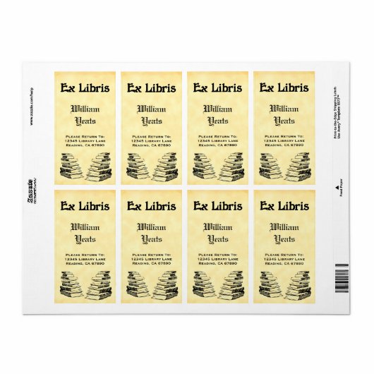 Aangepaste Ex Libris  Boeken Labels (Full Sheet)