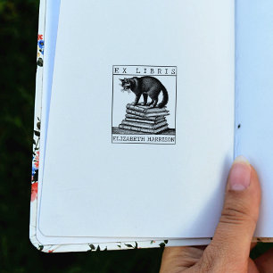 Aangepaste Ex Libris Boekplaat,  Kattenboek Rubberstempel