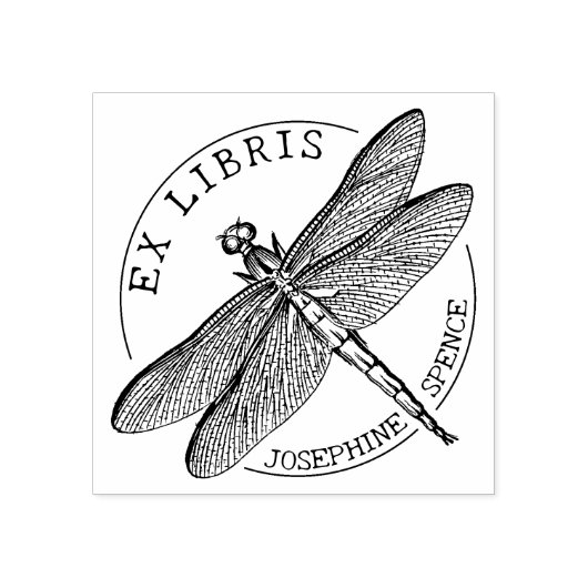 Aangepaste Ex Libris  Dragon Fly, Boek Rubberstempel (Afrduk)