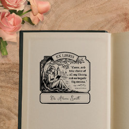 Aangepaste  Ex Libris Elegant Shakespeare Quote Rubberstempel