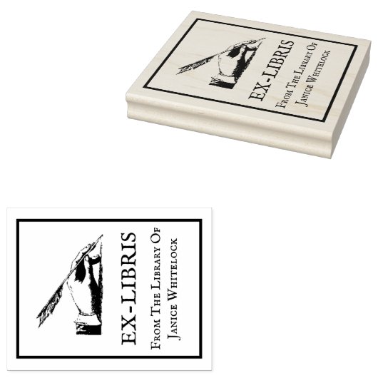 Aangepaste Ex-Libris Houden Stamp Rubberstempel (Gestempeld)