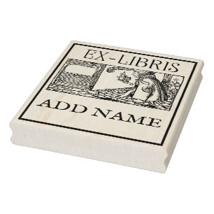 Aangepaste Ex-Libris Maple Wood Stamp Rubberstempel