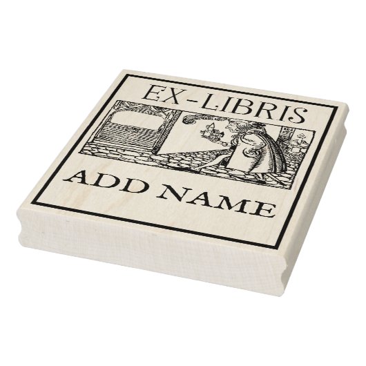Aangepaste Ex-Libris Maple Wood Stamp Rubberstempel (Stempel)