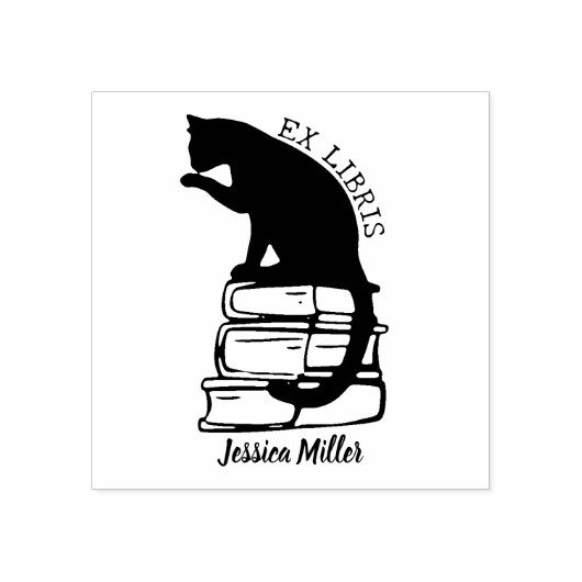 Aangepaste Ex Libris, Moderne Bibliotheek Schattig Rubberstempel (Afrduk)