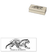 Aangepaste Ex Libris, Tijger Boek Rubberstempel (Gestempeld)
