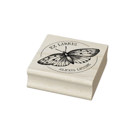 Aangepaste Ex Libris  Vlinder, Boek Rubberstempel (Stempel)