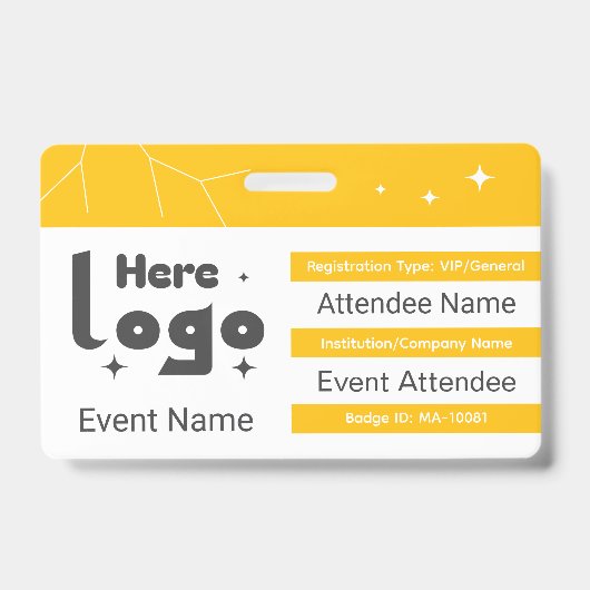 Aangepaste Expo-badge-ID met QR-code en logo Badge (Voorzijde)
