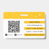 Aangepaste Expo-badge-ID met QR-code en logo Badge (Achterkant)