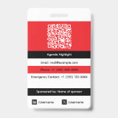 Aangepaste Expo ID-badge met Qr-code Badge (Achterkant)