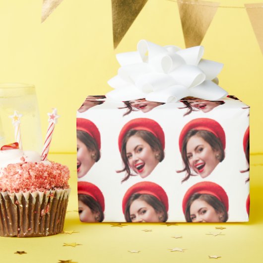 Aangepaste Face Gift Wrap Gepersonaliseerde Verpak Cadeaupapier (Verjaardagsfeest)
